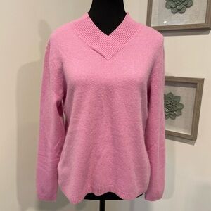 Never Worn! Investments Pink Fine Cashmere V-Neck Sweater